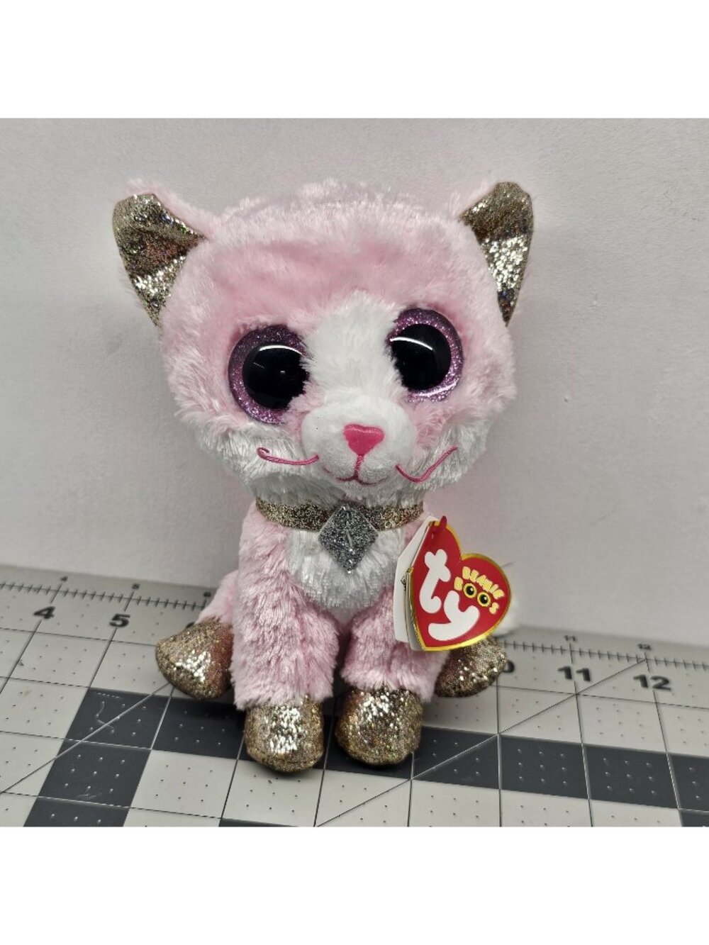 TY Silk Beanie Boos Fiona Pink Cat Plush 7" Stuffed Animal Toy Mint Tags
